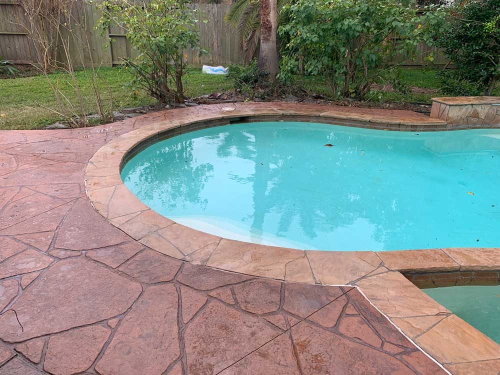 Stamped Concrete around Pool